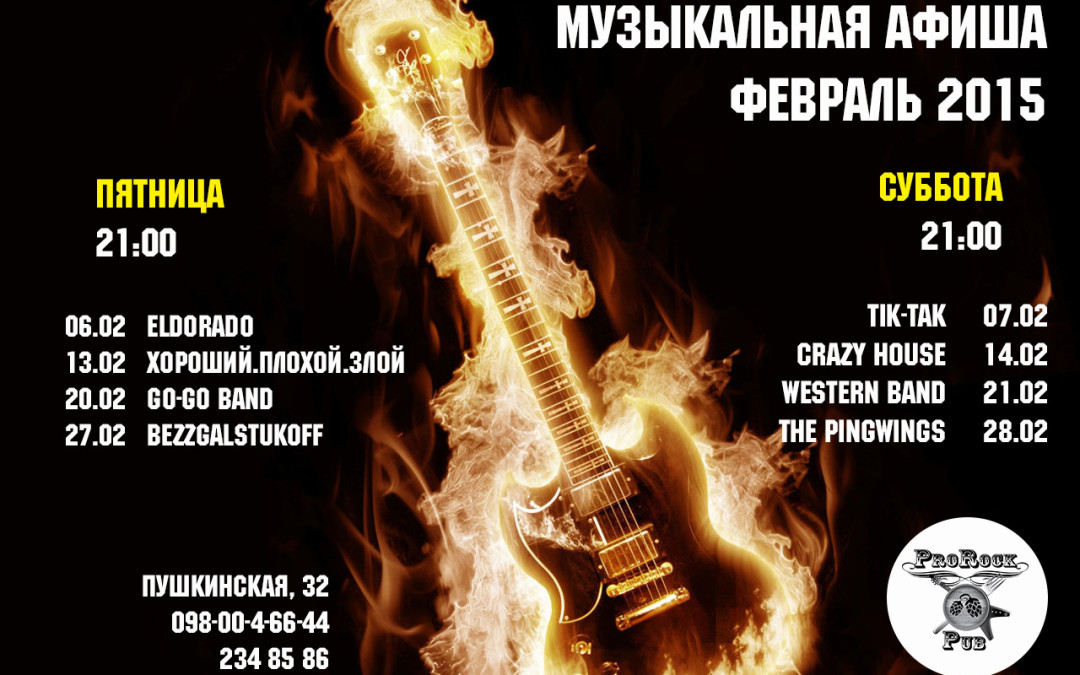 Музыкальный февраль в пабе ProRock